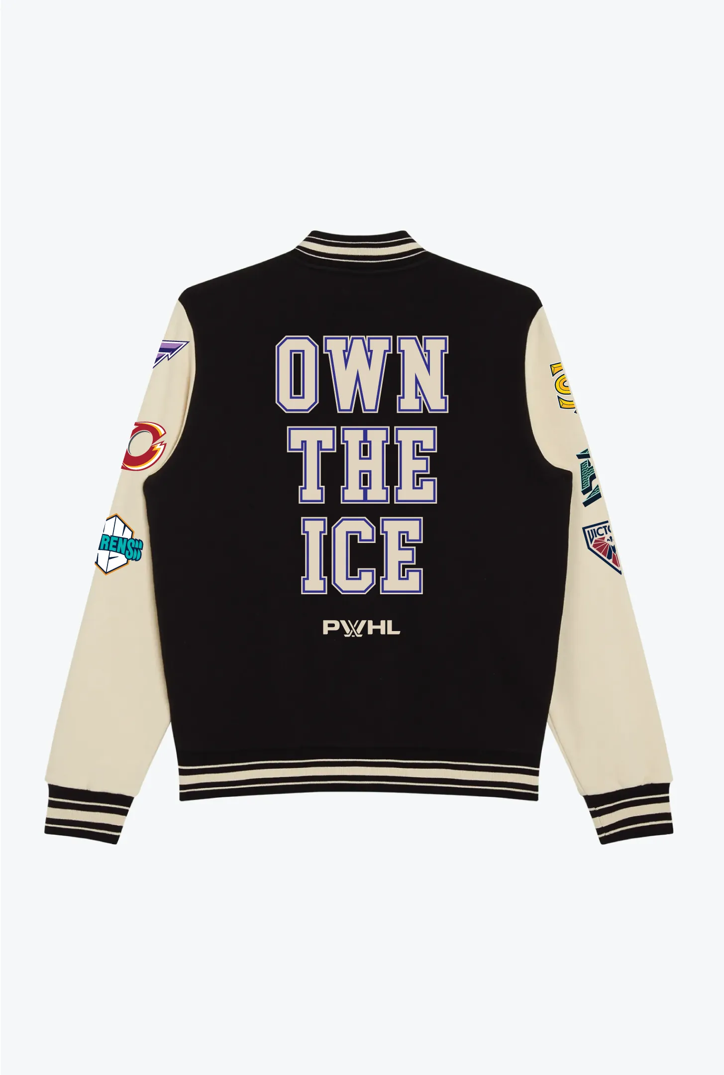PWHL Own The Ice Letterman Jacket - Black/Ivory sold by Peace-Collective product image thumbnail 2