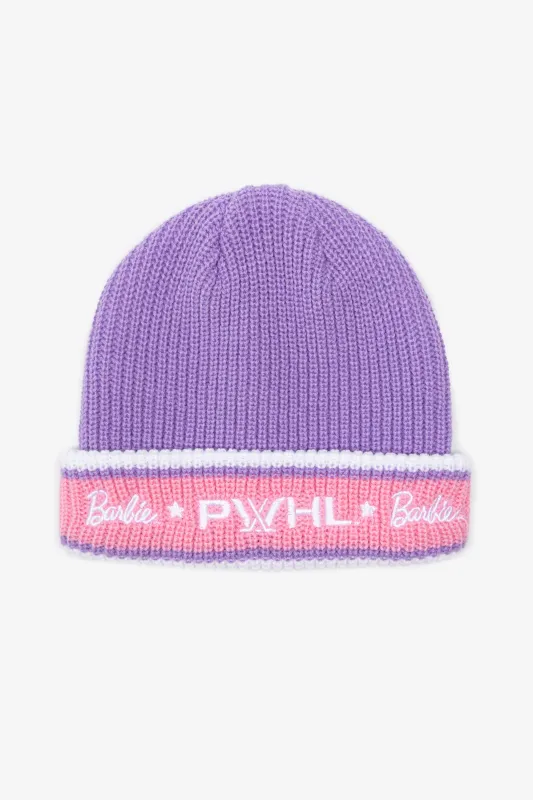 Barbie x PWHL Wordmark Beanie - Pastel Lilac sold by Peace-Collective
