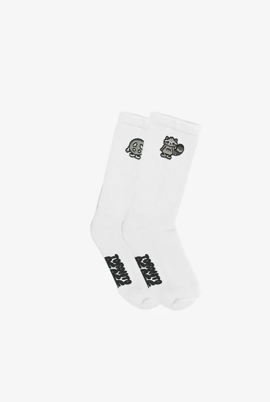 Toronto Peace Club Crew Socks - White sold by Peace-Collective