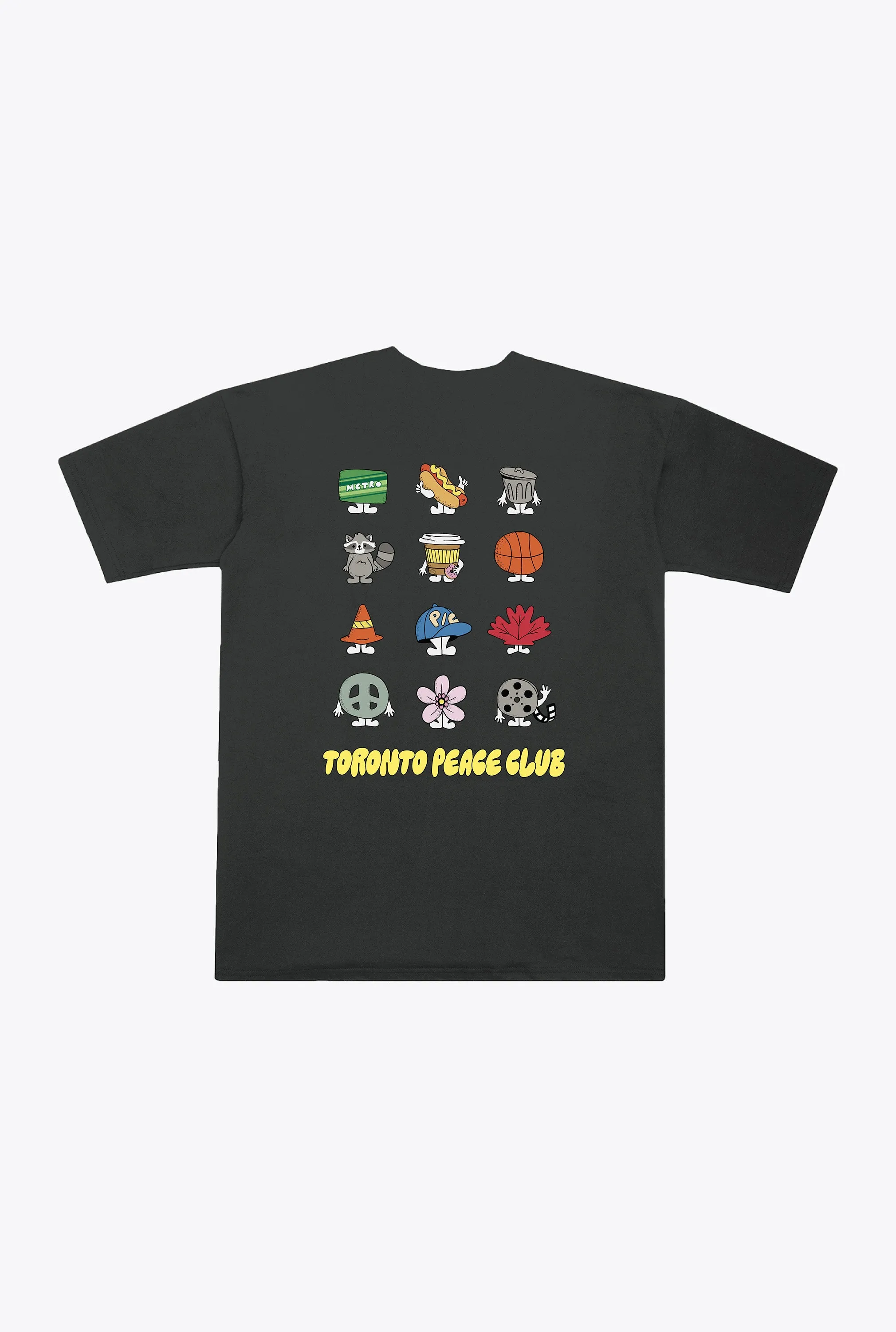 Toronto Peace Club Icons Heavyweight T-Shirt - Black sold by Peace-Collective