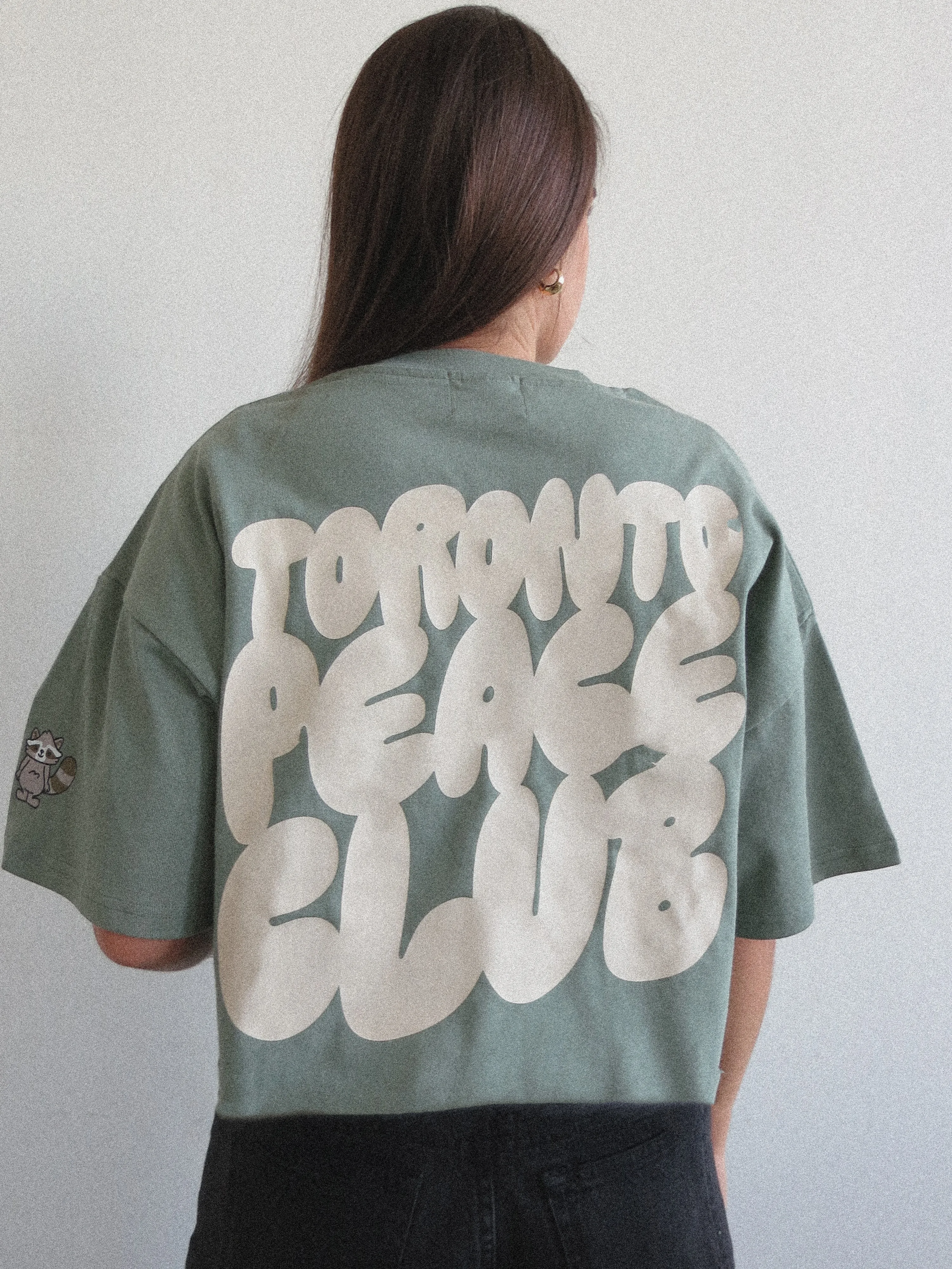 Toronto Peace Club Womens Cropped T-Shirt - Eucalyptus sold by Peace-Collective product image thumbnail 4