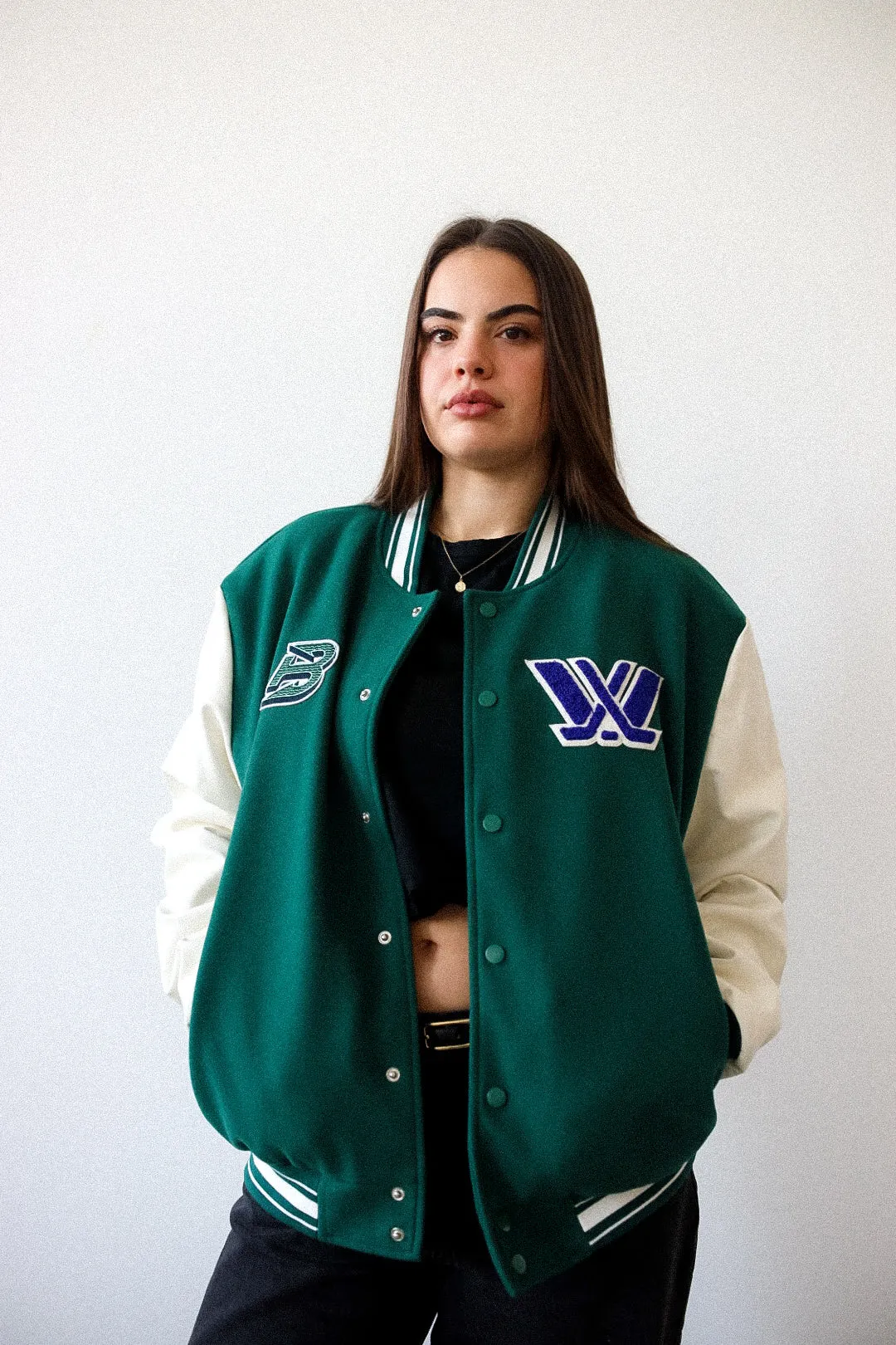 Boston Fleet Letterman Jacket - Forest Green sold by Peace-Collective product image thumbnail 3
