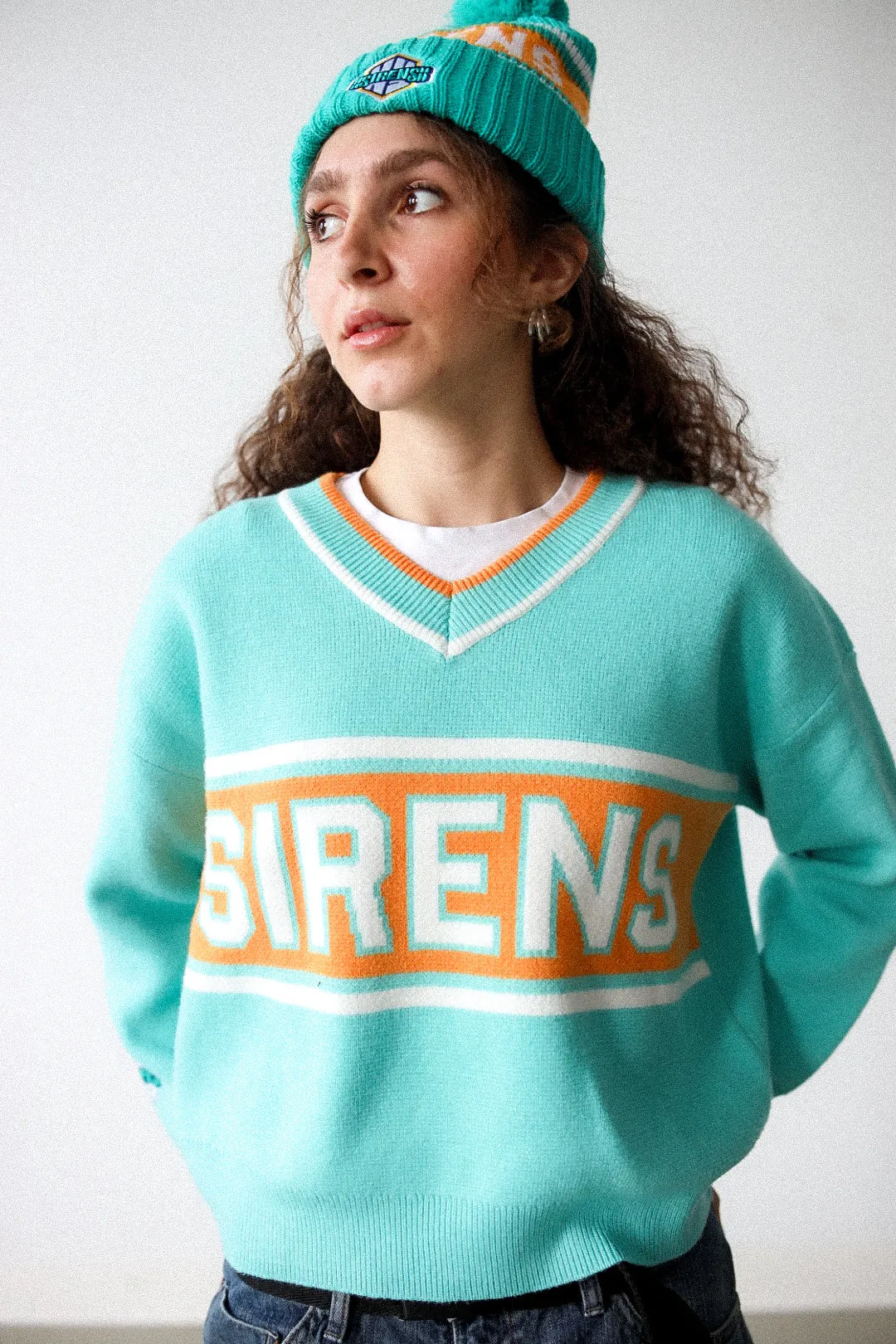 New York Sirens Womens V-Neck Knit Sweater - Teal sold by Peace-Collective product image thumbnail 3
