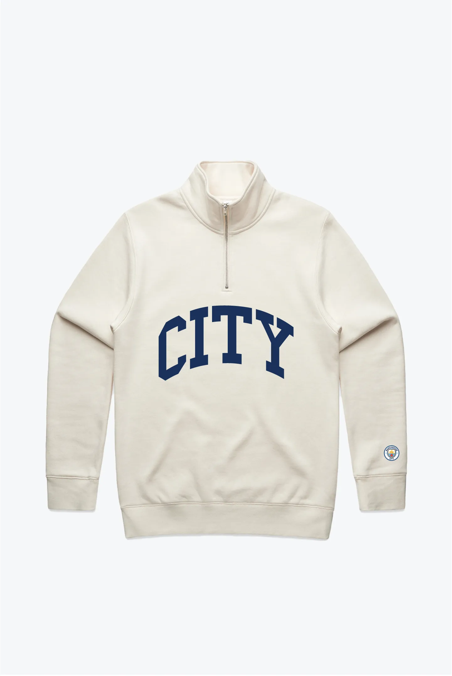 Manchester City FC Collegiate Quarter Zip - Ivory sold by Peace-Collective