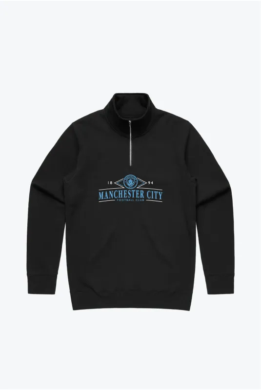 Manchester City FC Quarter Zip - Black sold by Peace-Collective