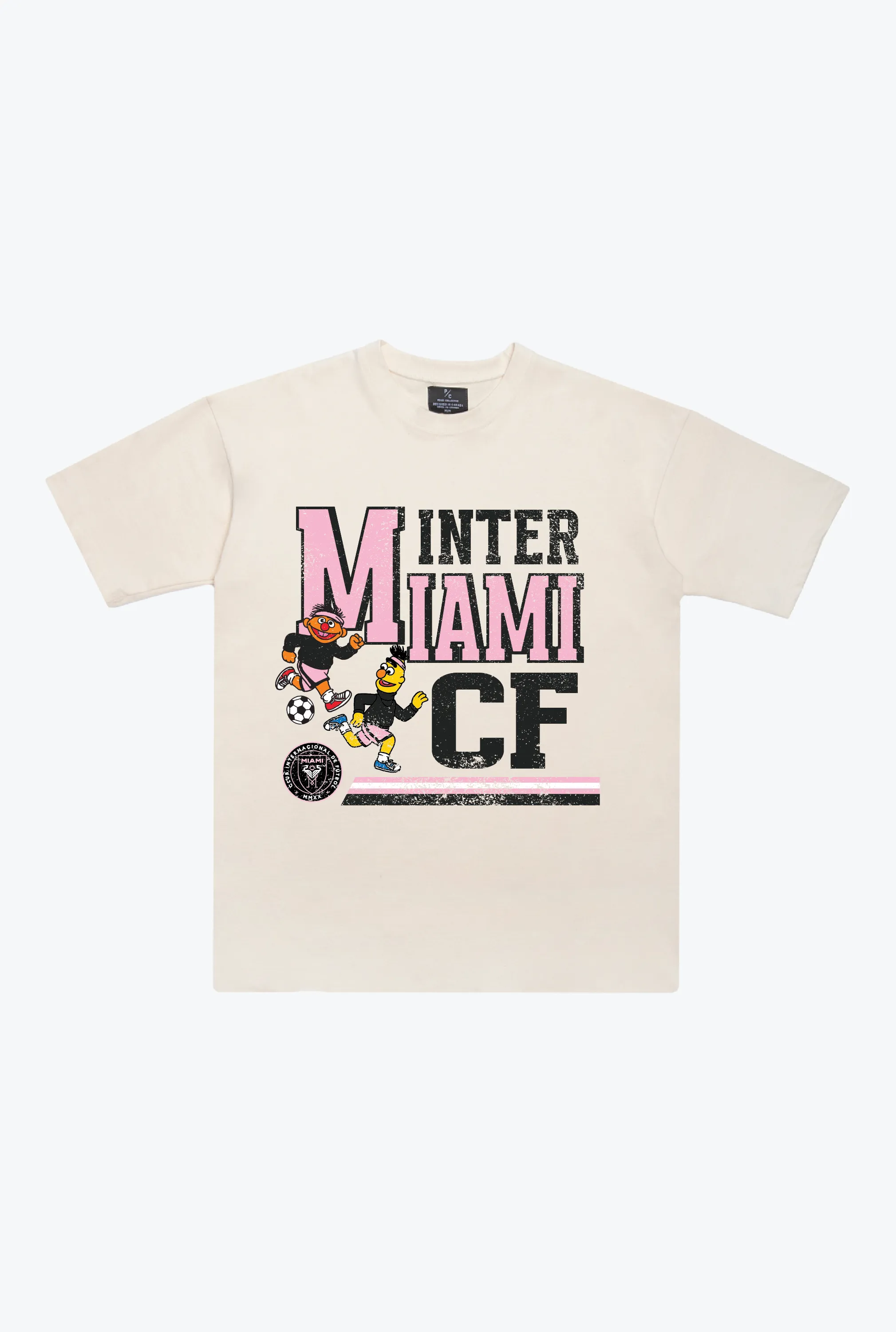 Inter Miami CF x Sesame Street Stacked Heavyweight T-Shirt - Ivory sold by Peace-Collective