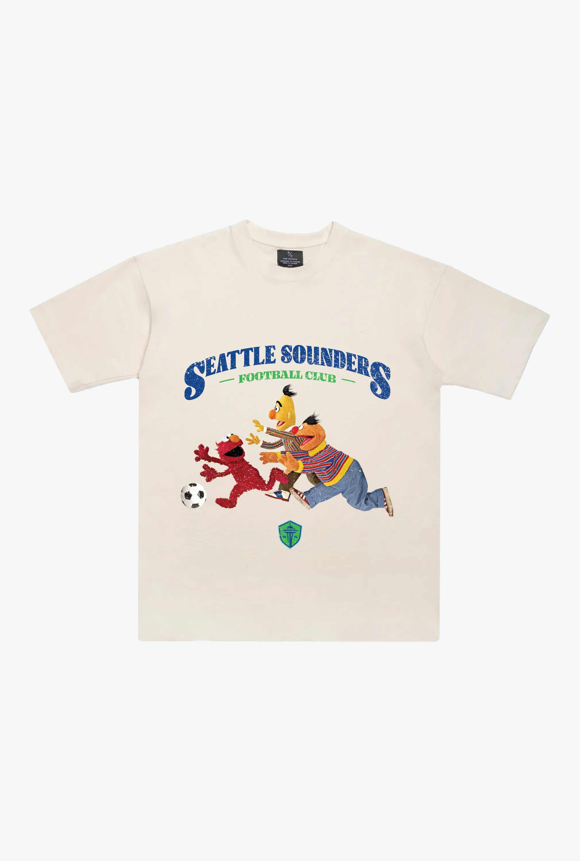 Seattle Sounders x Sesame Street Chase Heavyweight T-Shirt - Ivory sold by Peace-Collective