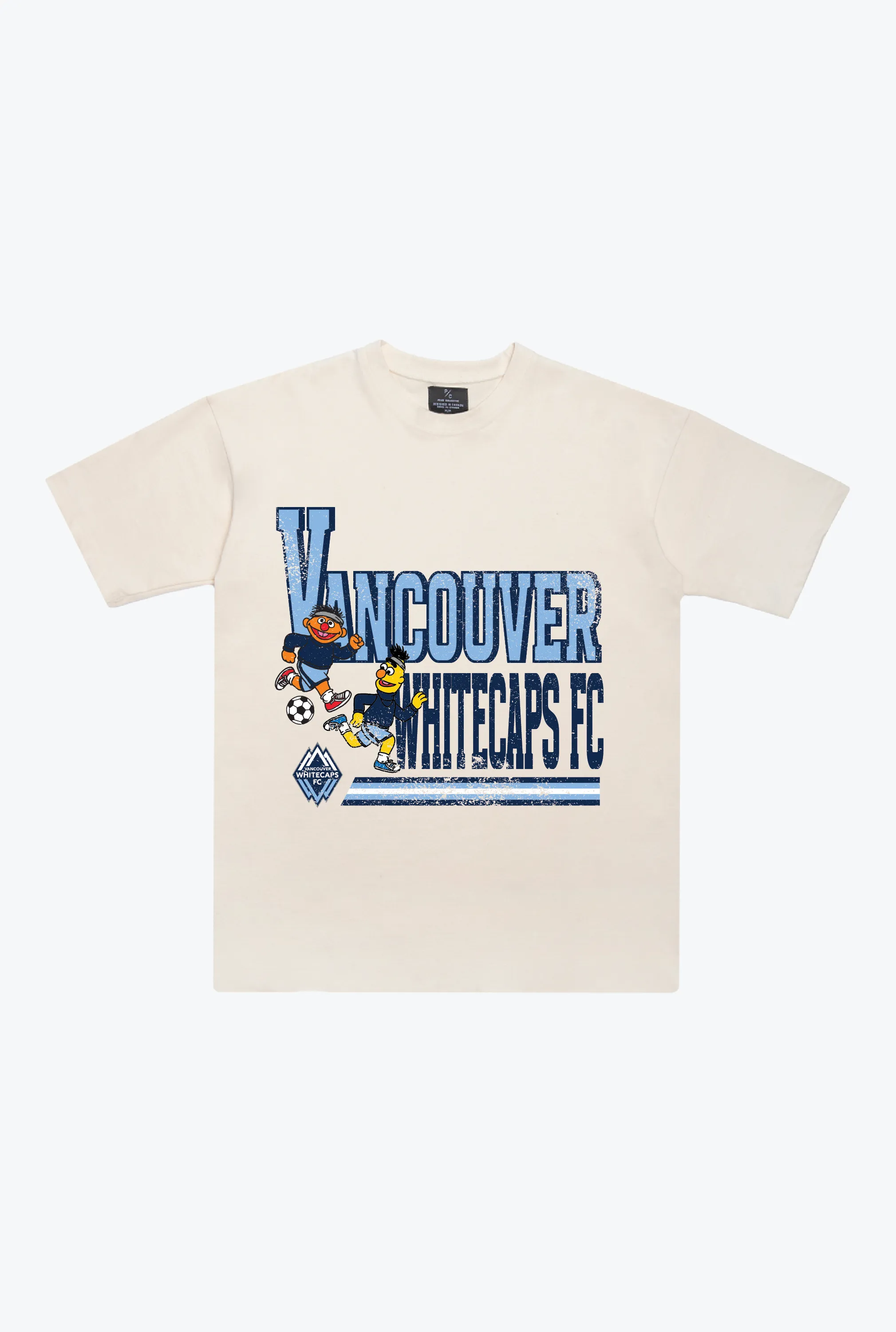 Vancouver Whitecaps x Sesame Street Stacked Heavyweight T-Shirt - Ivory sold by Peace-Collective
