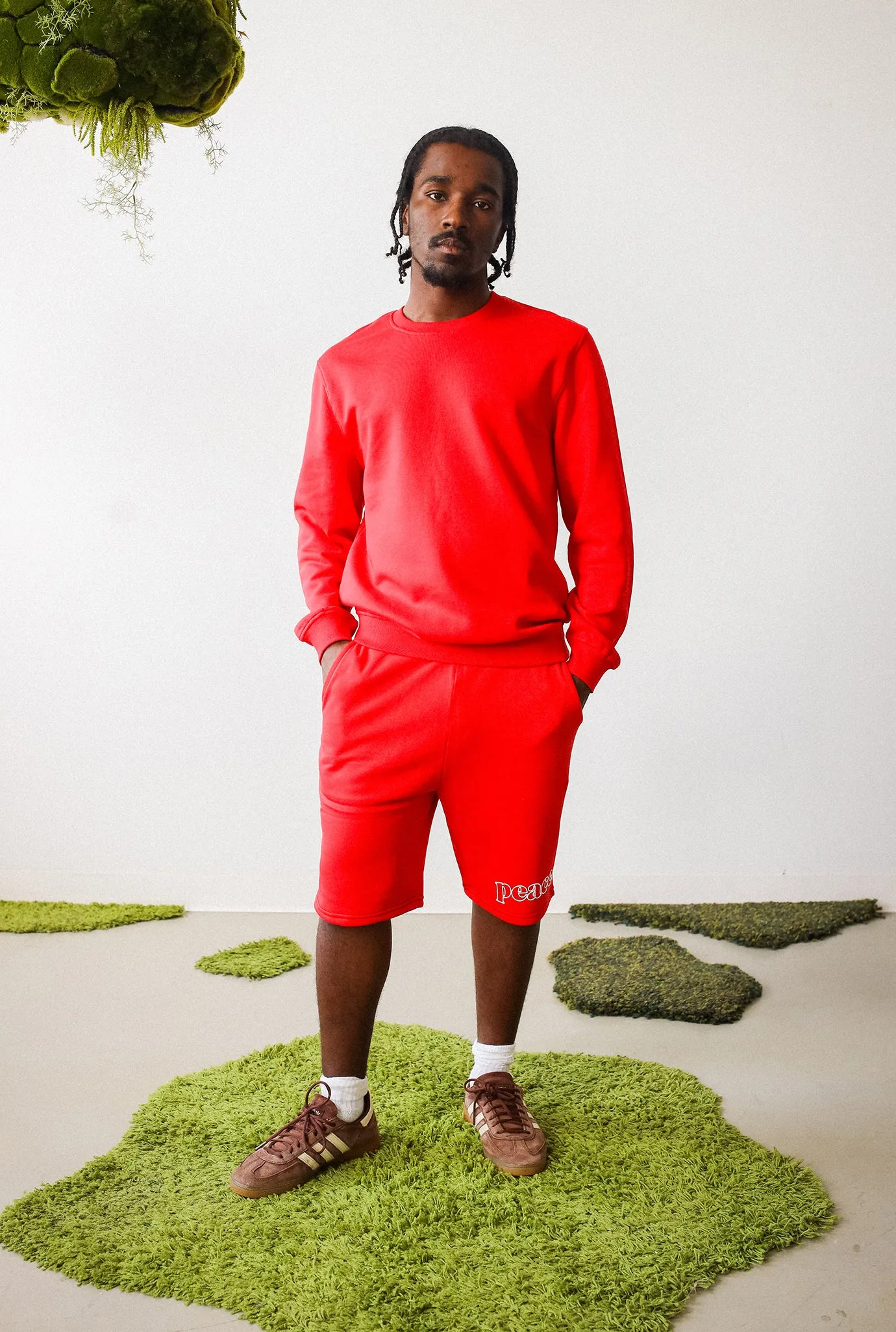 Peace Basics Fleece Shorts - Red sold by Peace-Collective product image thumbnail 3
