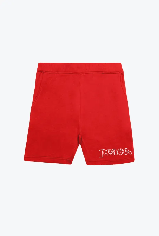 Peace Basics Fleece Shorts - Red sold by Peace-Collective