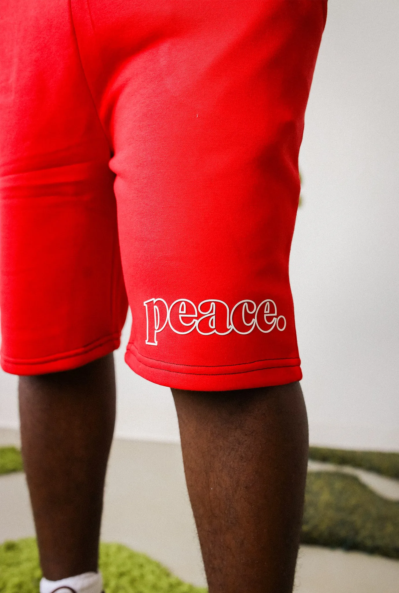 Peace Basics Fleece Shorts - Red sold by Peace-Collective product image thumbnail 4