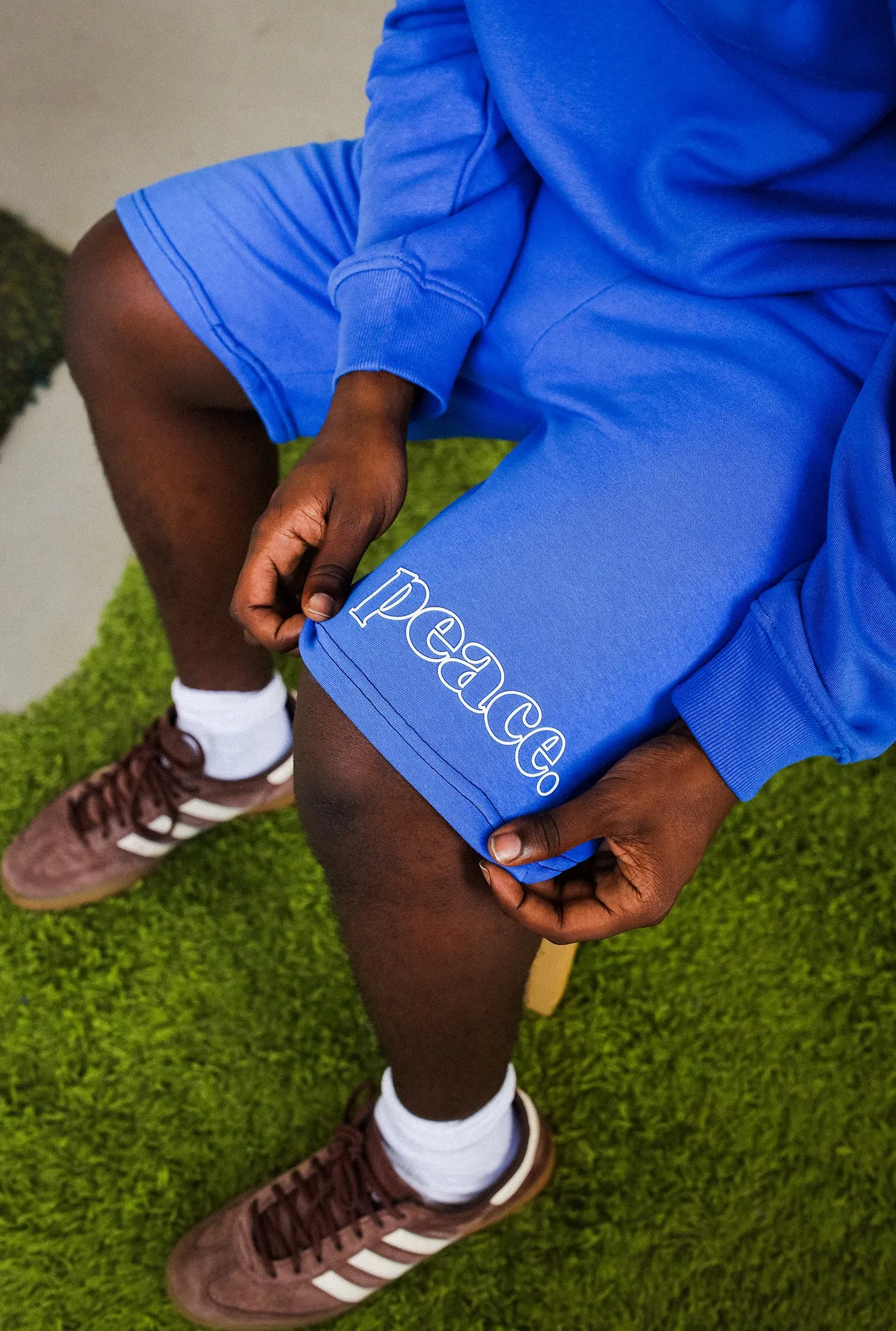 Peace Basics Fleece Shorts - Royal sold by Peace-Collective product image thumbnail 4