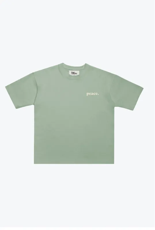 Peace Basics Cropped T-Shirt - Sage Green sold by Peace-Collective