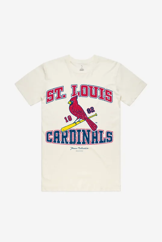 St. Louis Cardinals Vintage Washed T-Shirt - Ivory sold by Peace-Collective