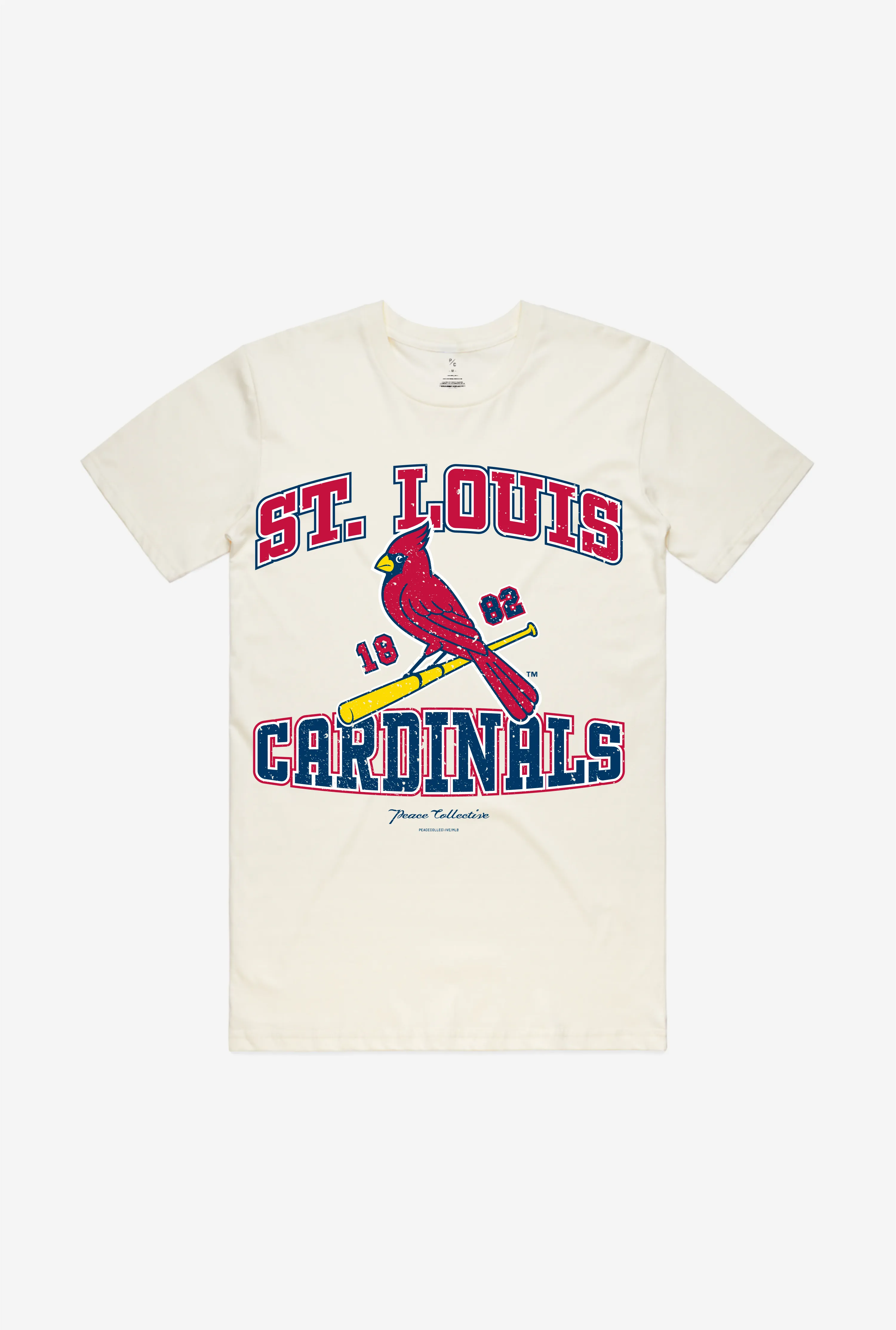 St. Louis Cardinals Vintage Washed T-Shirt - Ivory sold by Peace-Collective