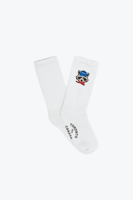 Toronto Trash Teddy Crew Socks - White sold by Peace-Collective