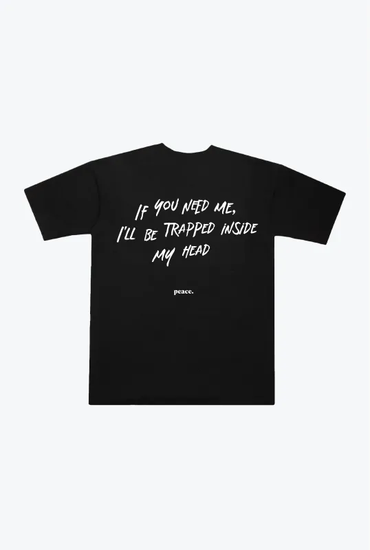 Trapped Inside My Head T-Shirt - Black sold by Peace-Collective