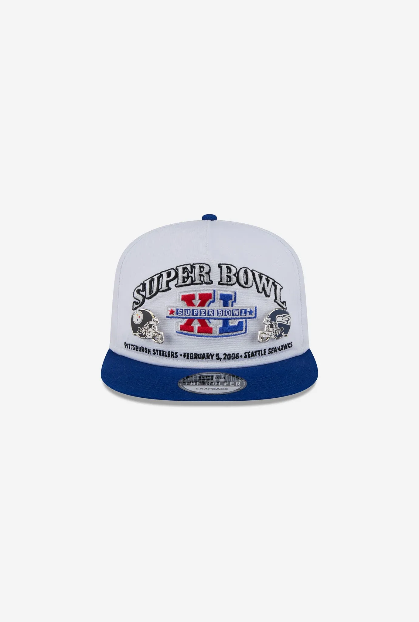 Super Bowl XL Championship Pin Golfer Hat - White sold by Peace-Collective