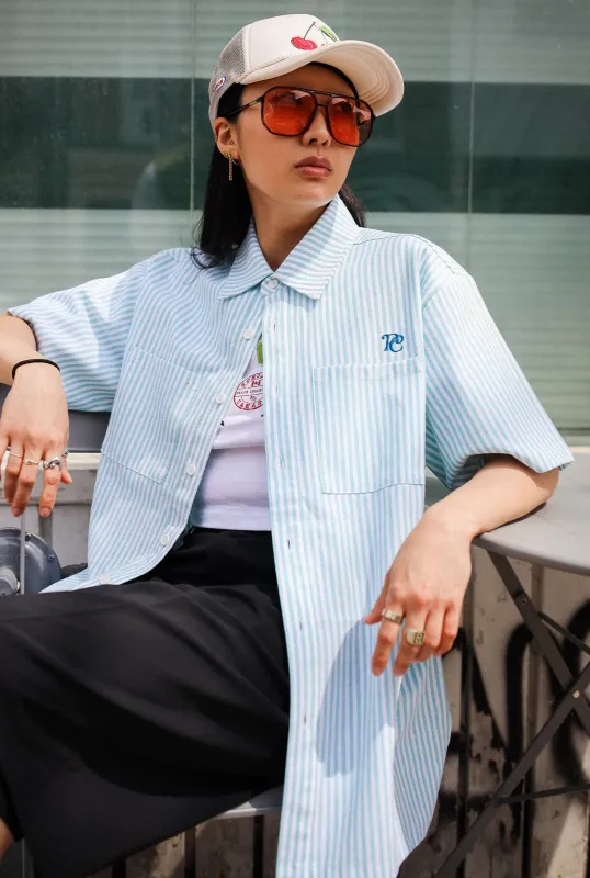 Toronto Short Sleeve Button-Up Shirt - Blue sold by Peace-Collective