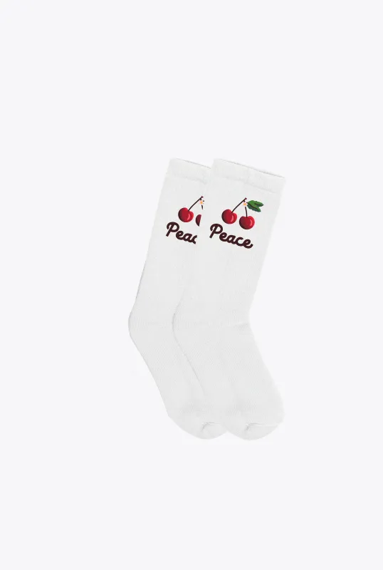 North American Road Trip Crew Socks - White sold by Peace-Collective
