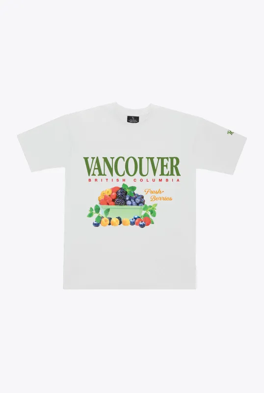 Vancouver Food Scene Heavyweight T-Shirt - White sold by Peace-Collective