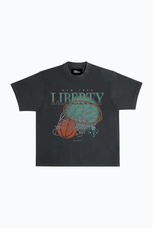 New York Liberty Heavyweight T-Shirt - Off Black sold by Peace-Collective
