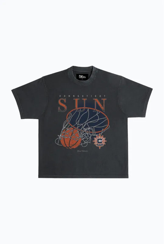 Connecticut Sun Heavyweight T-Shirt - Off Black sold by Peace-Collective