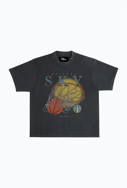 Chicago Sky Heavyweight T-Shirt - Off Black sold by Peace-Collective