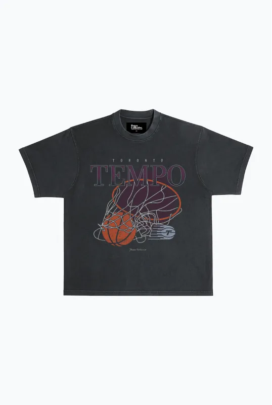 Toronto Tempo Heavyweight Garment Dyed T-Shirt - Black sold by Peace-Collective