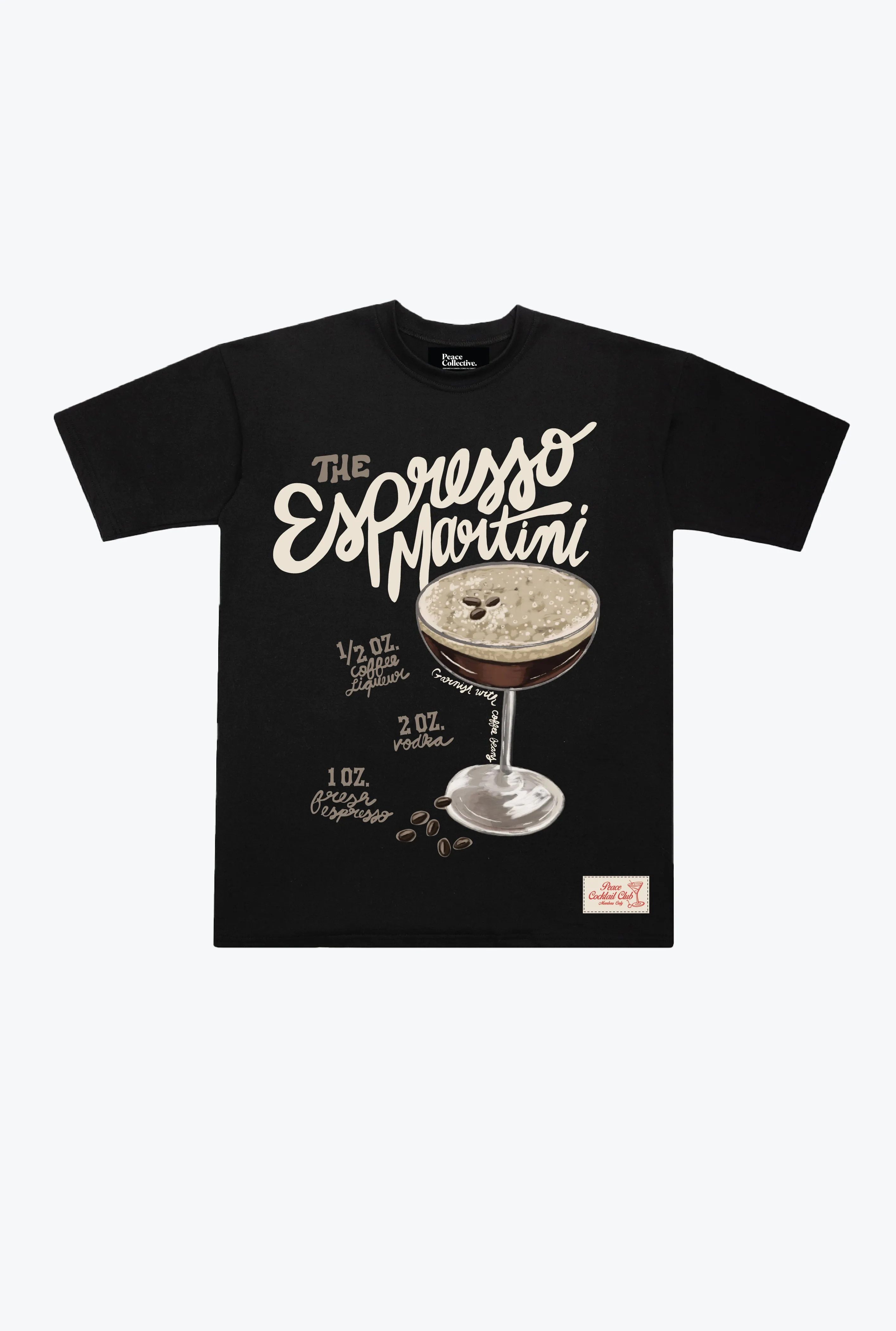 Espresso Martini Club Heavyweight T-Shirt - Black sold by Peace-Collective
