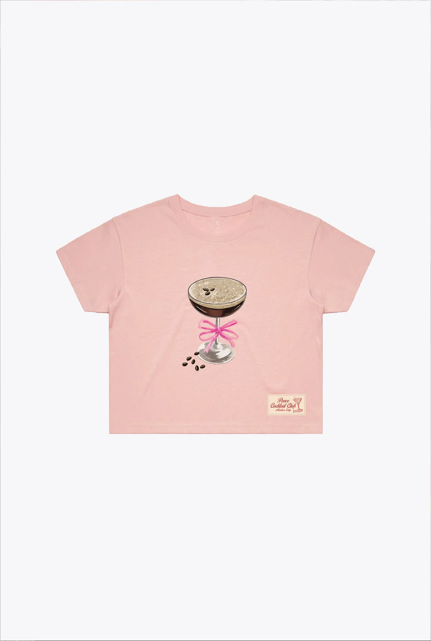 Espresso Martini Club Cropped T-Shirt - Dusty Pink sold by Peace-Collective