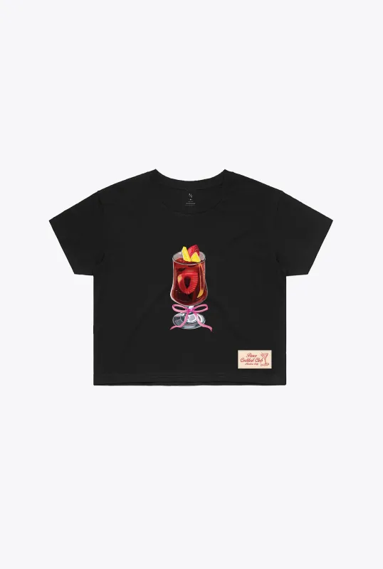 Sangria Club Cropped T-Shirt - Black sold by Peace-Collective