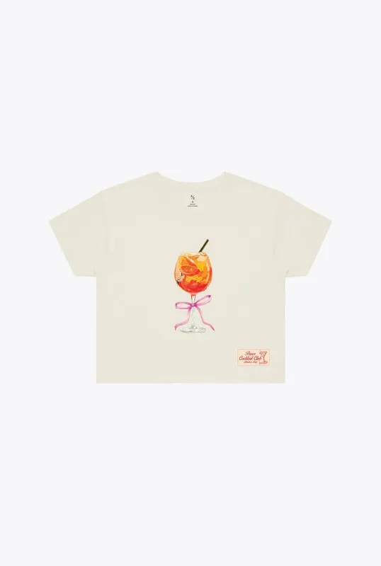 Aperol Spritz Club Women's Cropped T-Shirt - Ivory sold by Peace-Collective
