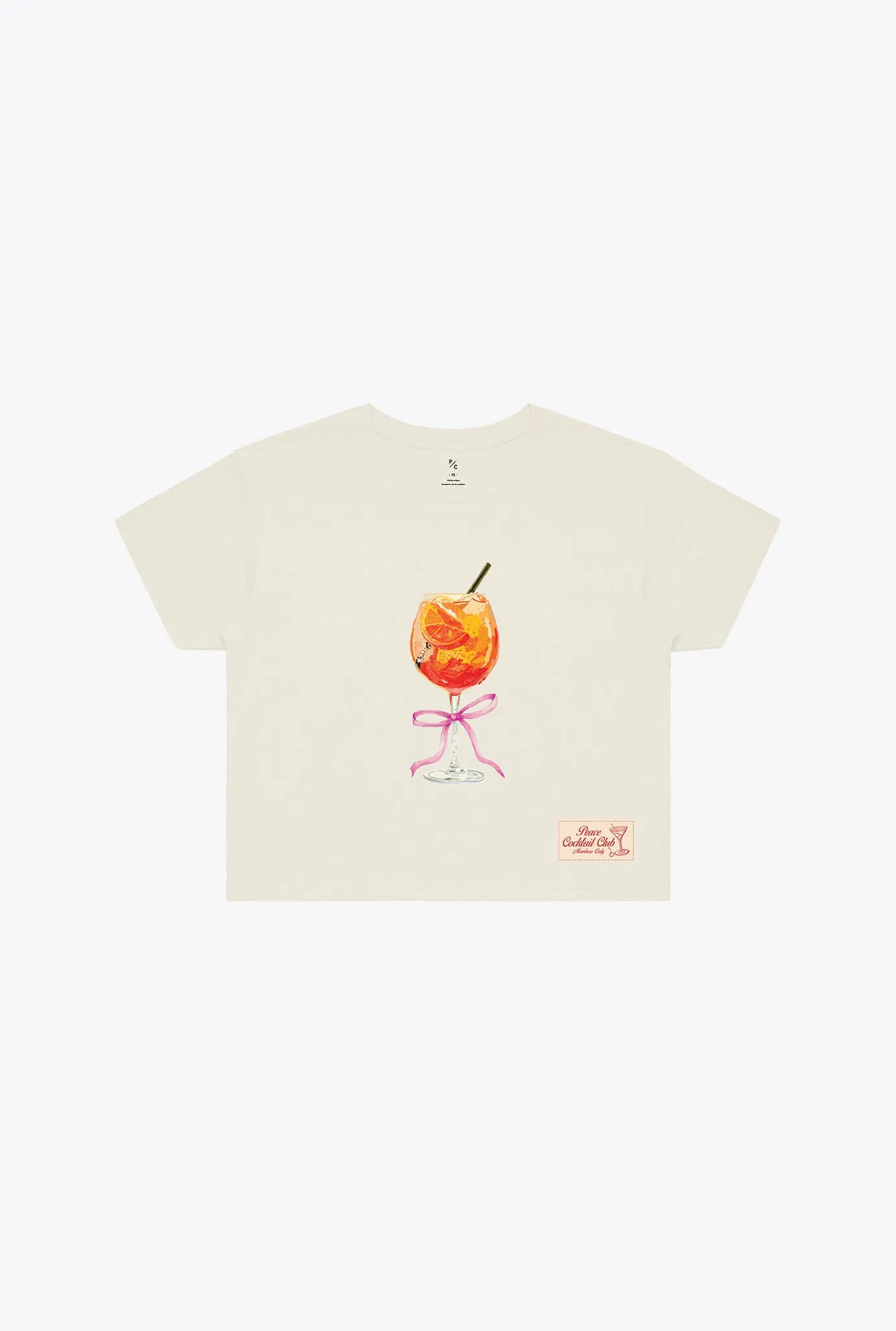 Aperol Spritz Club Women's Cropped T-Shirt - Ivory sold by Peace-Collective