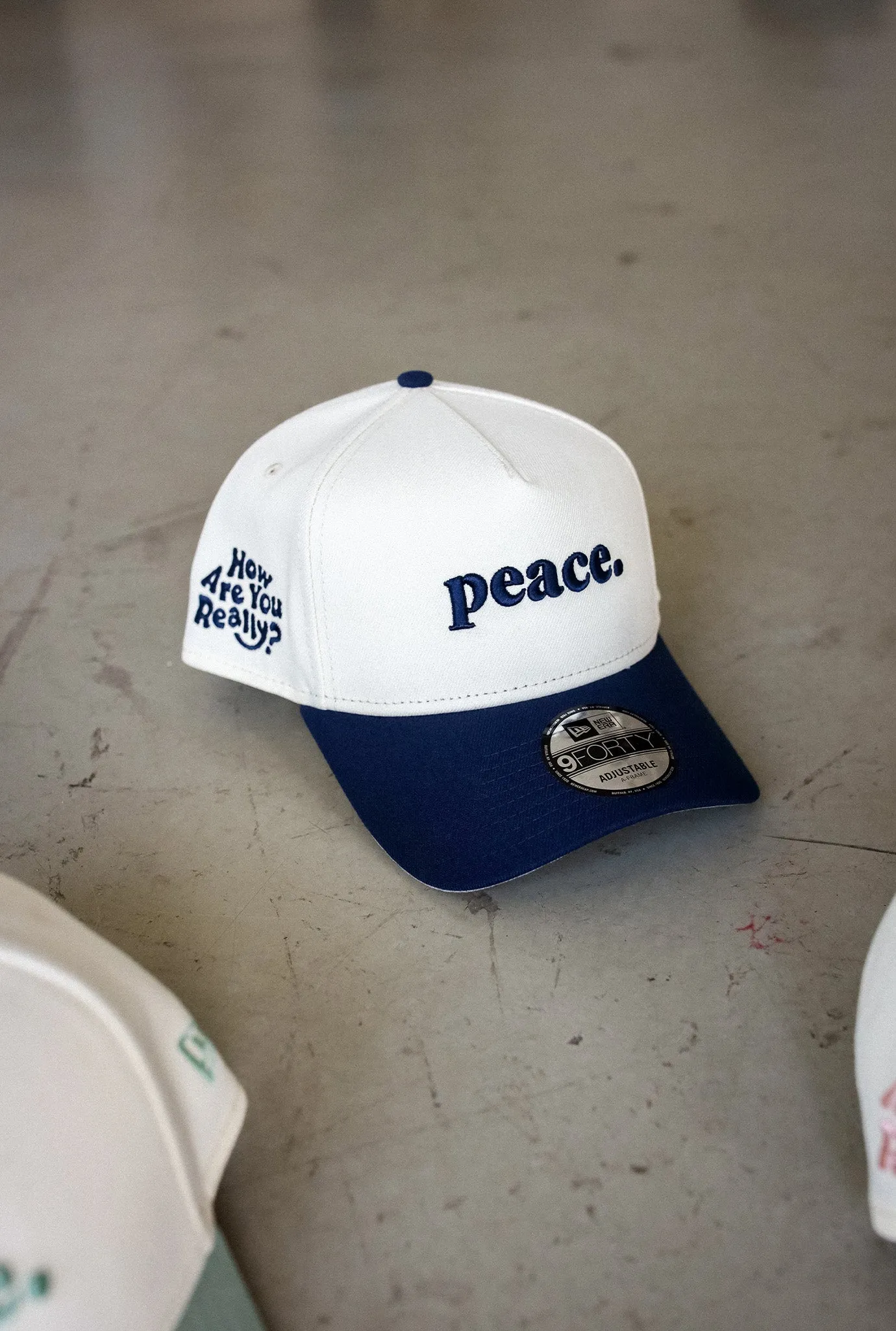 Peace How Are You Really 9FORTY Adjustable Cap - Navy sold by Peace-Collective