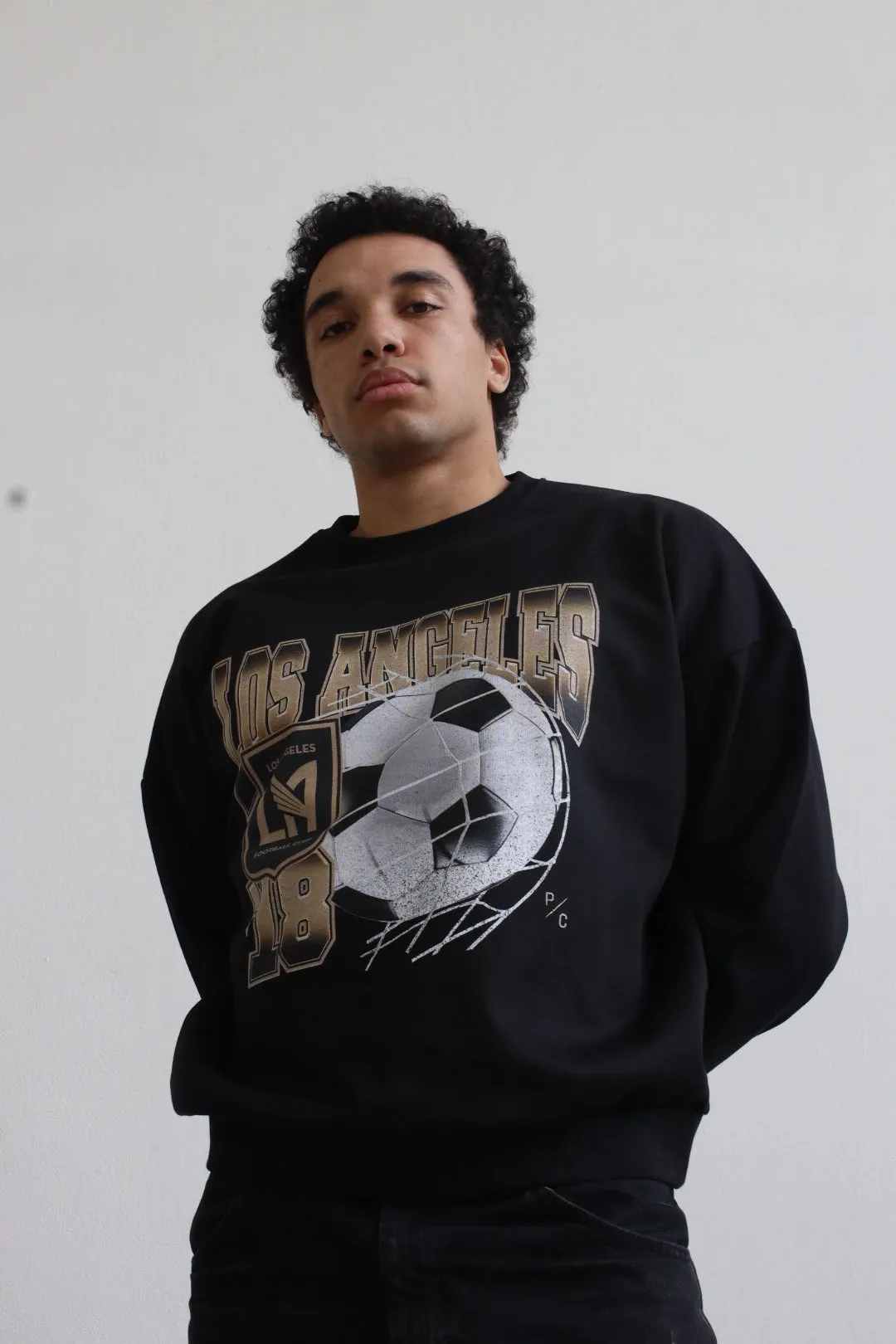 Los Angeles FC Vintage Ball SuperHeavy™️ Crewneck - Black sold by Peace-Collective product image thumbnail 2