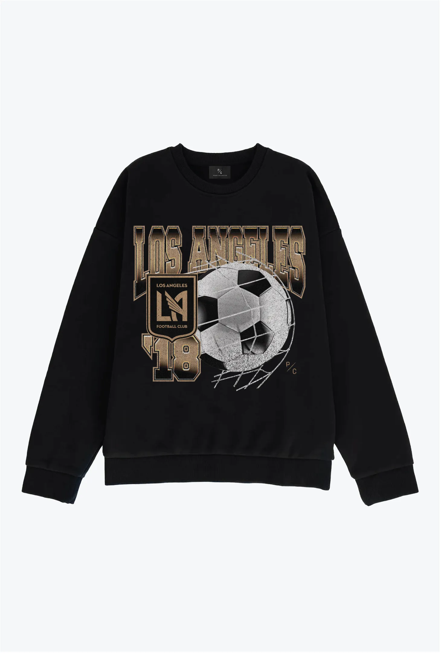Los Angeles FC Vintage Ball SuperHeavy™️ Crewneck - Black sold by Peace-Collective
