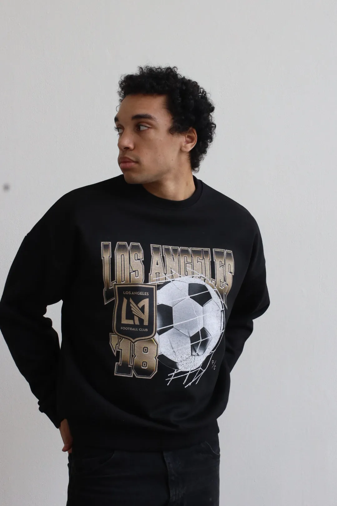 Los Angeles FC Vintage Ball SuperHeavy™️ Crewneck - Black sold by Peace-Collective product image thumbnail 3