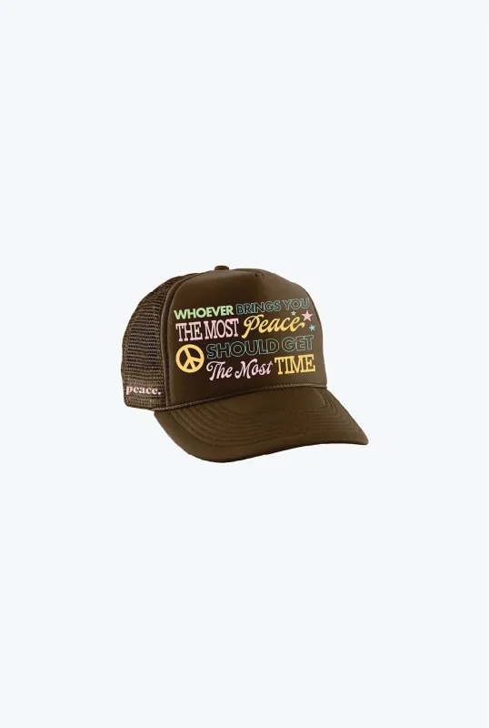 Bring Peace Trucker Hat - Brown sold by Peace-Collective