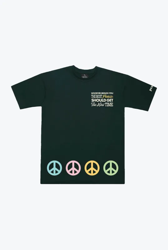 Bring Peace Heavyweight T-Shirt - Pine Green sold by Peace-Collective