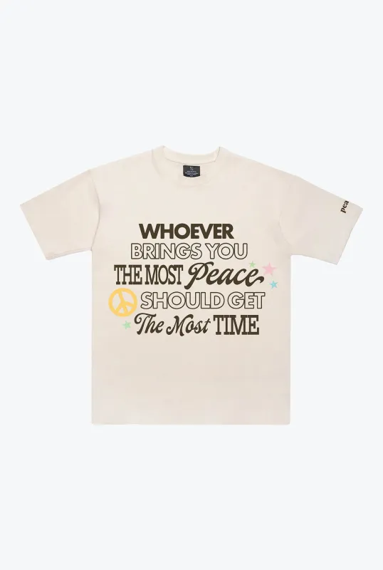 Bring Peace Heavyweight T-Shirt - Ivory sold by Peace-Collective