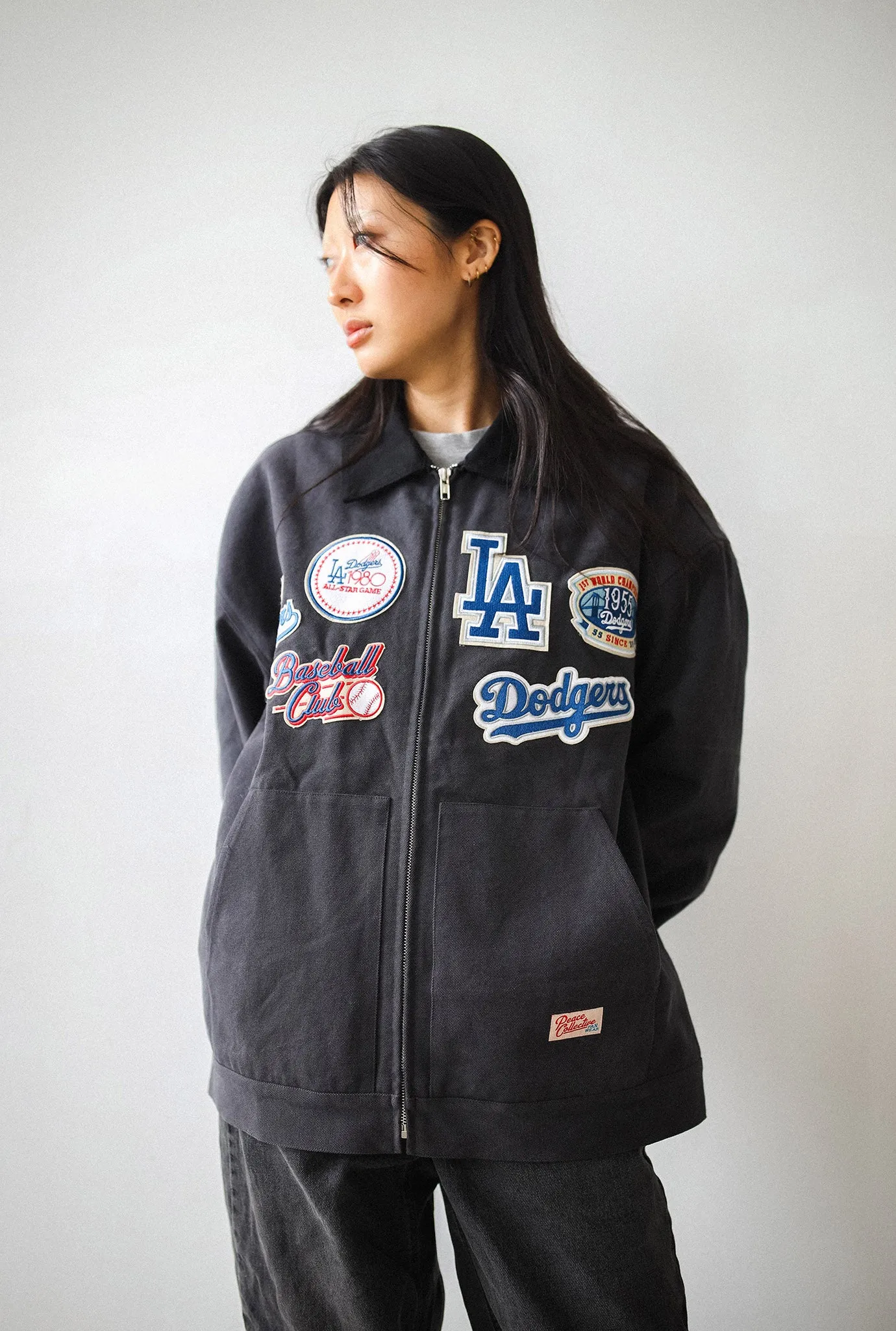 Los Angeles Dodgers Vintage Work Jacket - Black sold by Peace-Collective product image thumbnail 3