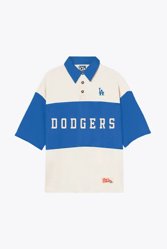 Los Angeles Dodgers Vintage Color Blocked Oversized Polo - Royal / White sold by Peace-Collective