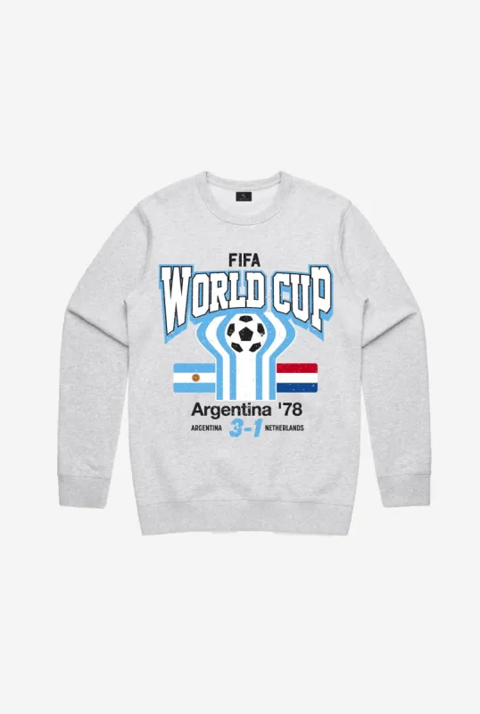 FIFA World Cup Argentina 1978 Final Crewneck - Ash sold by Peace-Collective