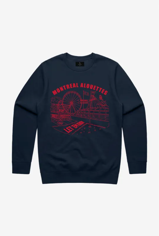 Montreal Alouettes Let 'em Know Crewneck - Navy sold by Peace-Collective