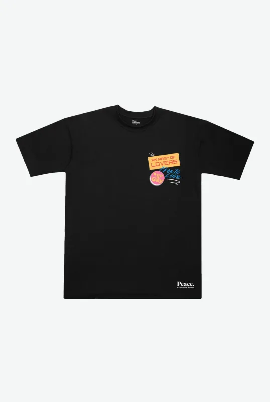 P/C x Christopher Rouleau: Keep it Gay Heavyweight T-Shirt - Black sold by Peace-Collective