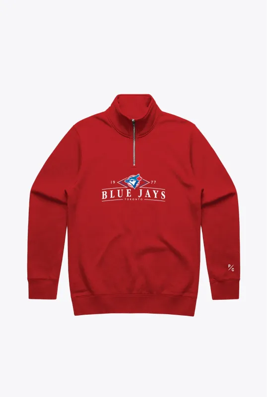 Toronto Blue Jays Quarter Zip - Red sold by Peace-Collective