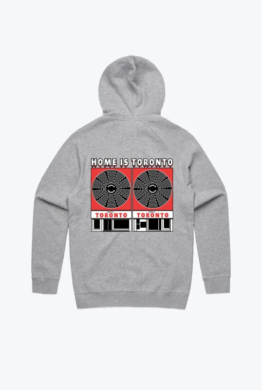 Home is Toronto Record Man Zip Hoodie - Grey sold by Peace-Collective