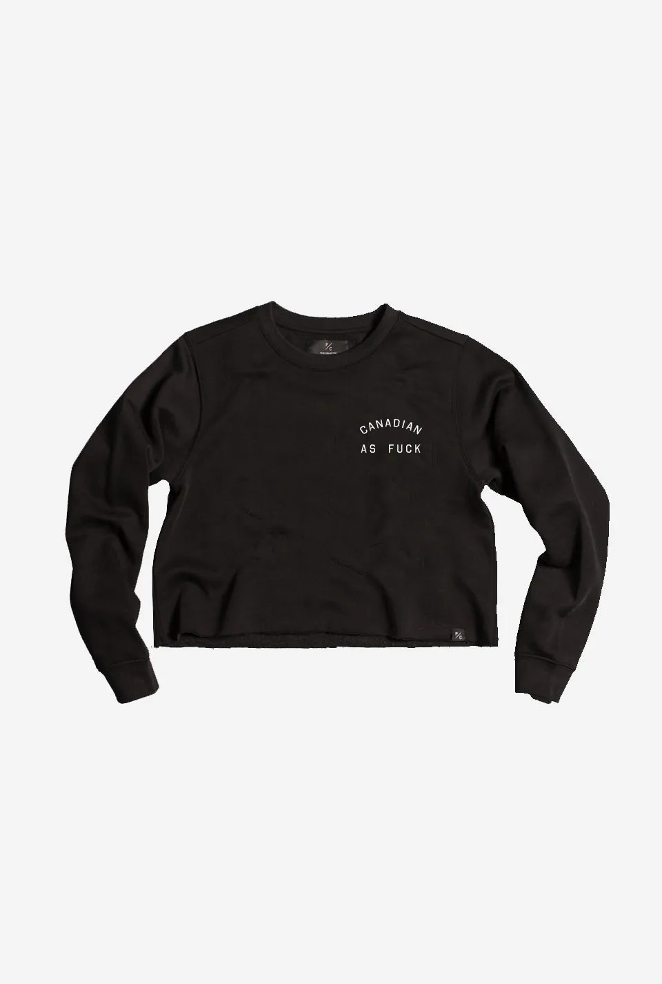 Canadian as Fuck Cropped Crewneck - Black sold by Peace-Collective