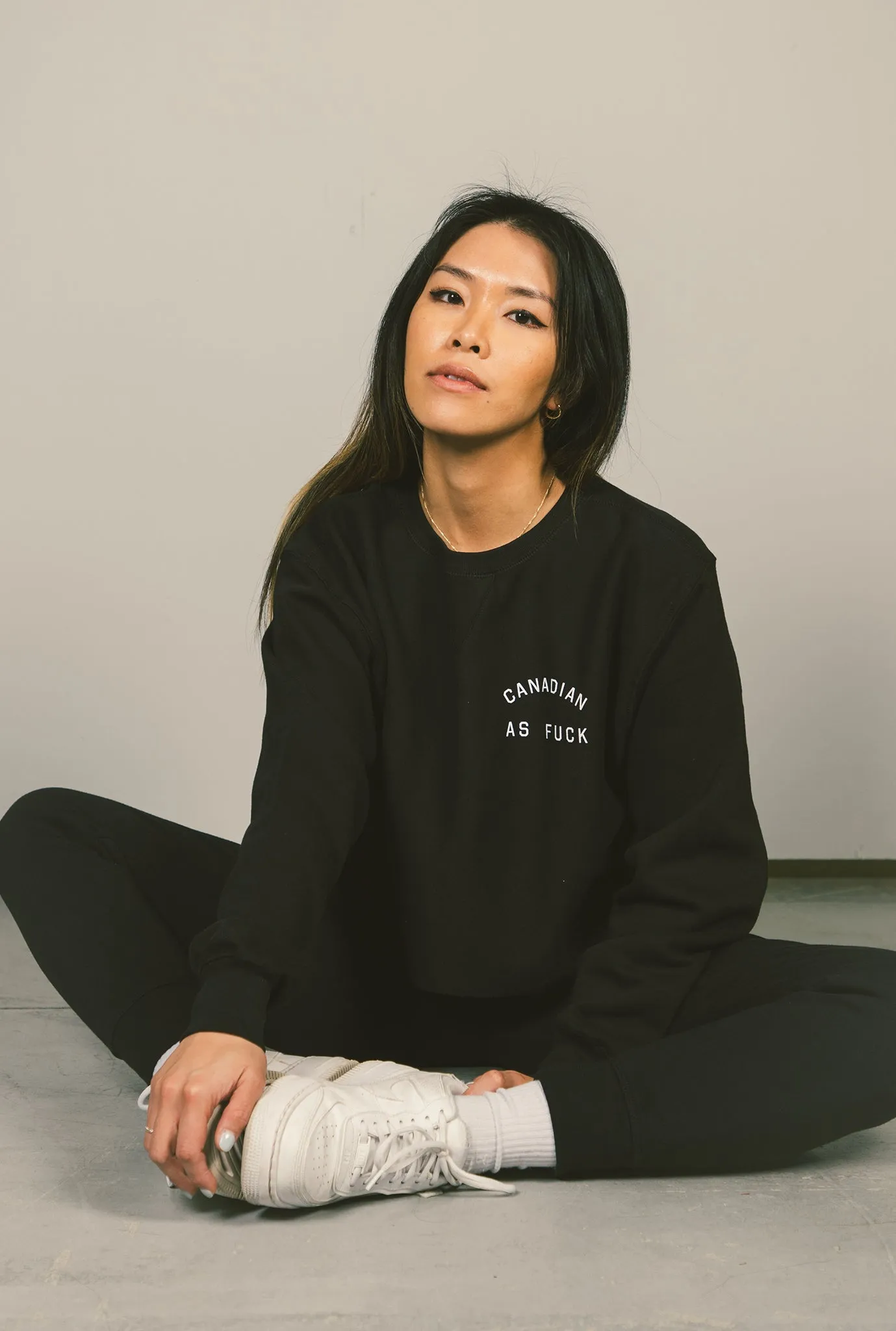 Canadian as Fuck Cropped Crewneck - Black sold by Peace-Collective product image thumbnail 2